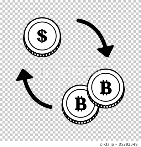 Illustration (vector) to trade dollars and bitcoins Illustration (vector) to trade dollars and bitcoins 85292349
