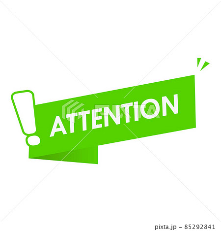 Green vector illustration banner attention with exclamation mark 85292841