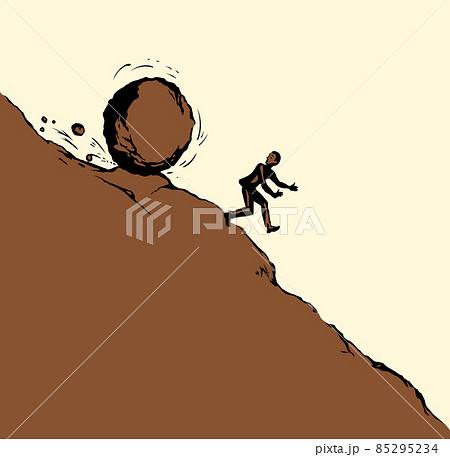 Vector drawing sketch of fanny comic situation Vector drawing sketch of fanny comic situation 85295234