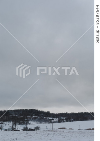 Beautiful scenic snowy winter background. magical frosty outdoor winter pattern 85297644