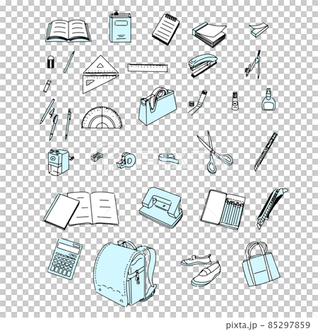 Stationery set used at school (simple, hand-painted) Stationery set used at school (simple, hand-painted) 85297859