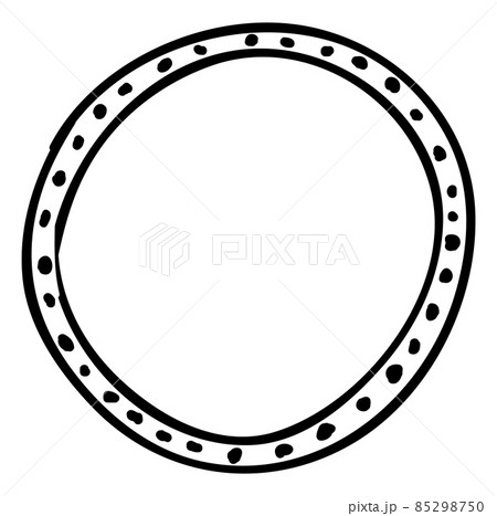Round doodle frame. Blank circle in vintage hand drawn style Round doodle frame. Blank circle in vintage hand drawn style 85298750