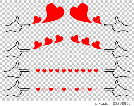 指鉄砲とハートマークの装飾素材 85298992