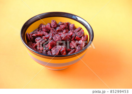 detail shot of dried cranberries on table detail shot of dried cranberries on table 85299453