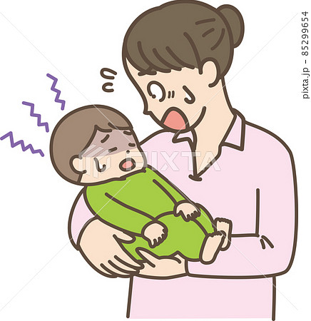 赤ちゃんをあやす母親のイラスト 赤ちゃんをあやす母親のイラスト 85299654