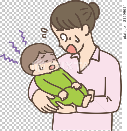 赤ちゃんをあやす母親のイラスト 赤ちゃんをあやす母親のイラスト 85299654