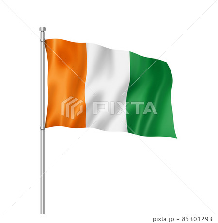 Ivorian flag isolated on white 85301293
