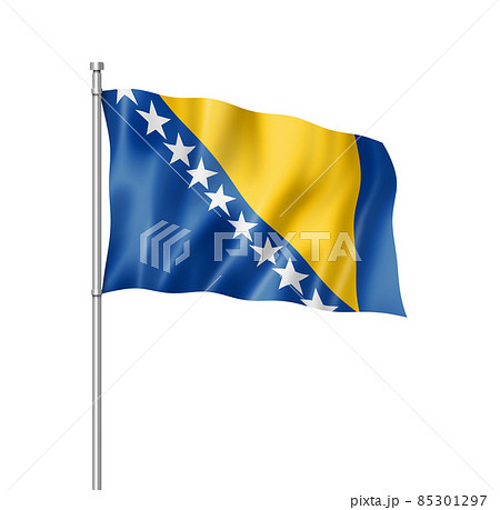 Bosnia and Herzegovinan flag isolated on white 85301297
