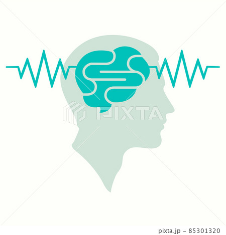 Vector illustration of brain activity. Waves in human head 85301320