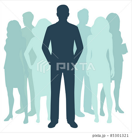 Group of business people, businessman silhouettes, vector illustration 85301321