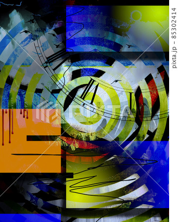Modern abstract with geometric forms. 3D rendering 85302414