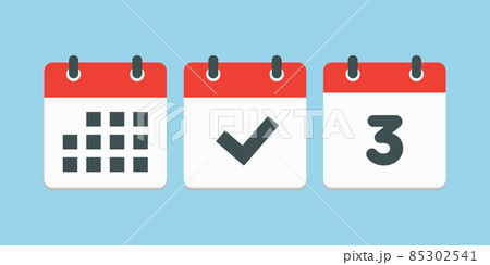 Vector page calendar number 3, done, agenda app Vector page calendar number 3, done, agenda app 85302541