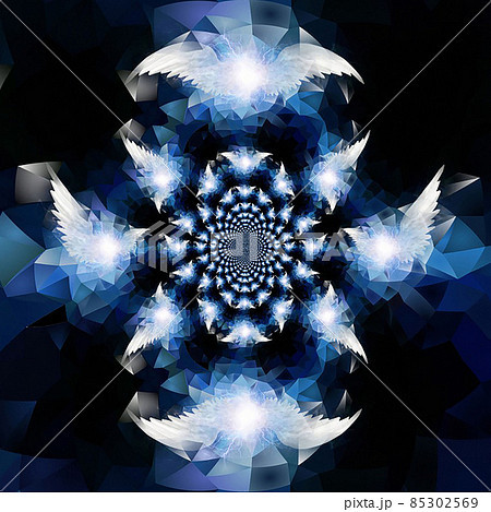 White wings fractal. 3D rendering 85302569