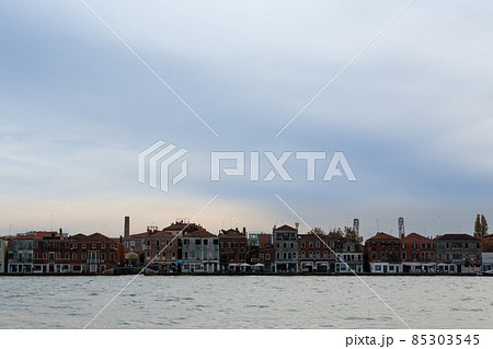Venetian houses in row. Venice minimal landscape, Italy 85303545