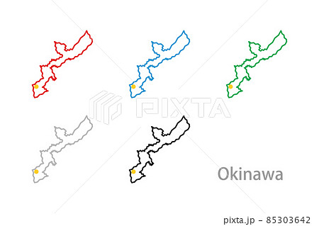 デザイン地図 沖縄県 ジグザグのイラスト素材
