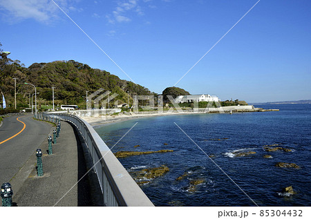 フェンスと海　多々良浜　フェンス 85304432