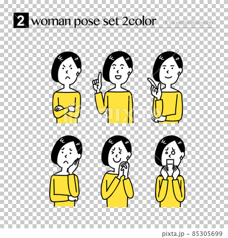 Female upper body pose set Female upper body pose set 85305699