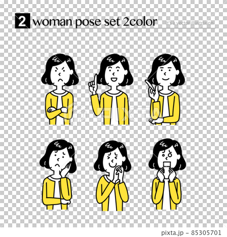 Female upper body pose set Female upper body pose set 85305701