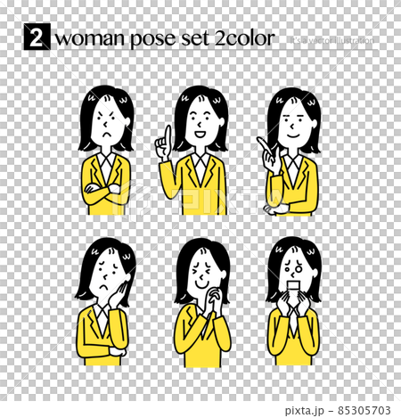 Female upper body pose set Female upper body pose set 85305703