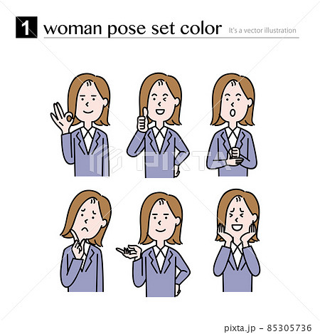 女性上半身のポーズセット 女性上半身のポーズセット 85305736