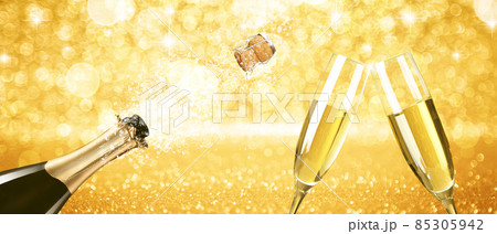 New years eve celebration background with champagne New years eve celebration background with champagne 85305942