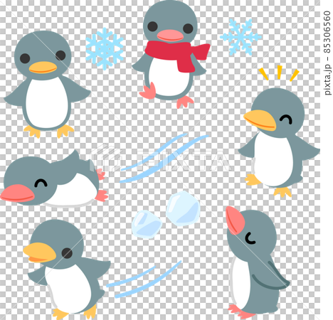 ペンギンのキャラクターのイラストセット 85306560