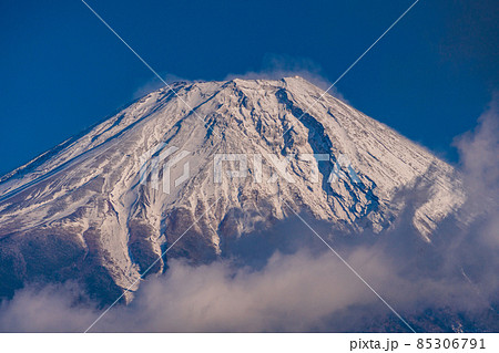 富士山イメージ　冬　雪　風　雲 85306791