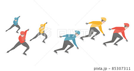 スピードスケートをする人たち 85307311