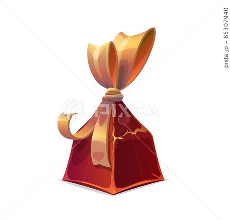 Gift box with golden bow and hearts, isolated present with gold wrapping paper and ribbon, decorated with shining gold stripes. Festive vector package of birthday gift or present, Christmas surprise Gift box with golden bow and hearts, isolated present with gold wrapping paper and ribbon, decorated with shining gold stripes. Festive vector package of birthday gift or present, Christmas surprise 85307940