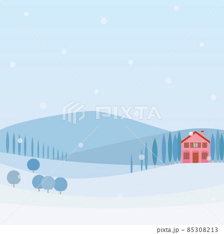 ヴァル・ドルチャ　val　d'orcia　トスカーナ　toscana　冬風景　雪 85308213