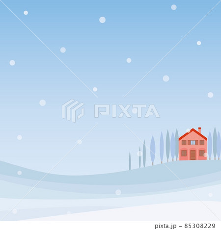 ヴァル・ドルチャ　val　d'orcia　トスカーナ　toscana　冬風景　雪 85308229