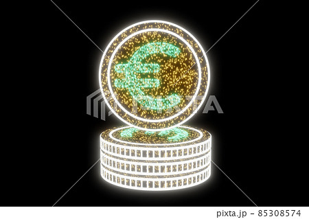 Digital currency euro. Euro finance stock trading exchange concept. Businessman touched eur currency icon on virtual financial screen. World money trade market technology 85308574