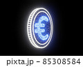 Digital currency euro. Euro finance stock trading exchange concept. Businessman touched eur currency icon on virtual financial screen. World money trade market technology 85308584