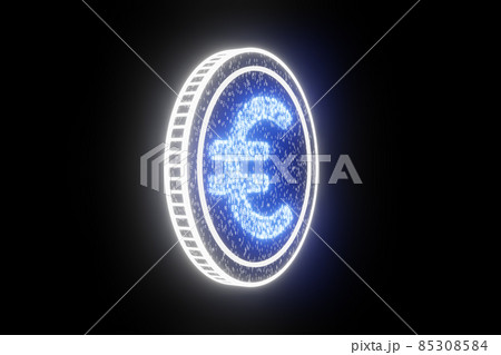 Digital currency euro. Euro finance stock trading exchange concept. Businessman touched eur currency icon on virtual financial screen. World money trade market technology 85308584