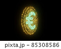Digital currency euro. Euro finance stock trading exchange concept. Businessman touched eur currency icon on virtual financial screen. World money trade market technology 85308586