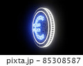 Digital currency euro. Euro finance stock trading exchange concept. Businessman touched eur currency icon on virtual financial screen. World money trade market technology 85308587
