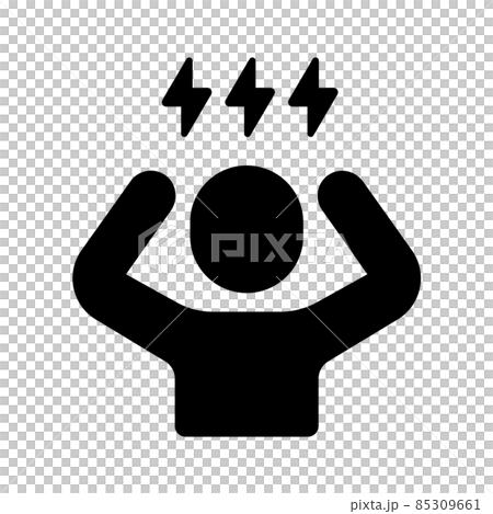 ストレス 怒り 頭痛 アイコンイラストのイラスト素材