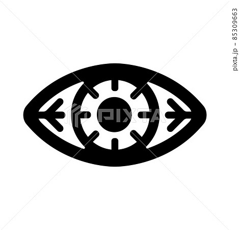 充血した目 眼の疲れ 眼精疲労 結膜炎 アイコンイラストのイラスト素材