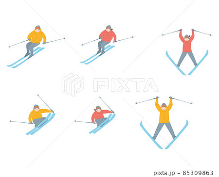スキーに乗る人たち 85309863