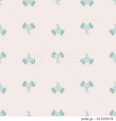 Elephant pattern seamless in freehand style. Head animals on colorful background. Vector illustration for textile. 85309978