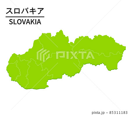 スロバキアの世界地図イラスト