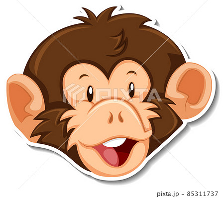 Head of Monkey animal cartoon sticker 85311737