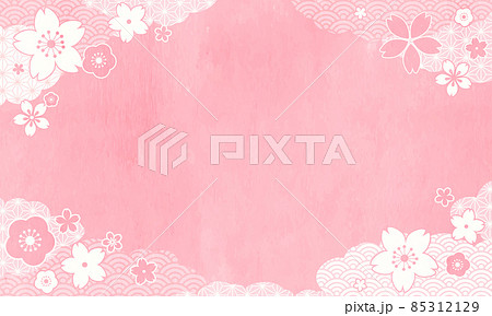 春の和風のベクターイラスト背景 85312129