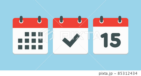 Vector page calendar number 15, done, agenda app 85312434
