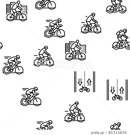 Bike Transport And Accessories Vector Seamless Pattern 85313650