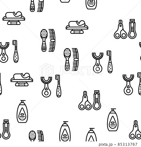 Baby Accessories And Equipment Vector Seamless Pattern Baby Accessories And Equipment Vector Seamless Pattern 85313767