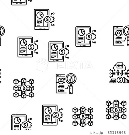 Fintech Financial Technology Vector Seamless Pattern 85313948