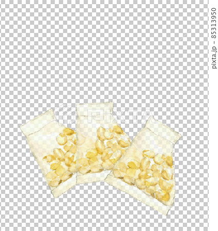 一袋三袋節分豆【手繪水彩】白色背景透明背景複製空間 一袋三袋節分豆【手繪水彩】白色背景透明背景複製空間 85313950