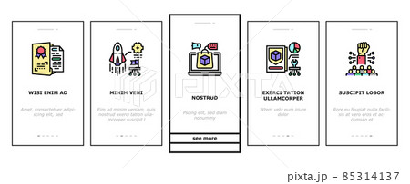 Startup Business Idea Launching Onboarding Icons Set Vector 85314137