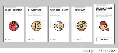 Otorhinolaryngology Treatment Onboarding Icons Set Vector 85314202